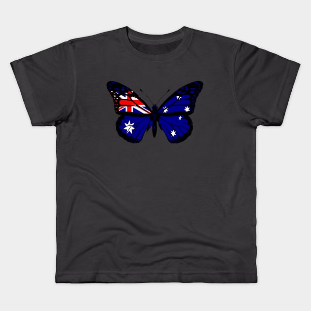 Australia Monarch Butterfly Flag of Australia To Celebrate Australia Day (Support Australia) Kids T-Shirt by Mochabonk
